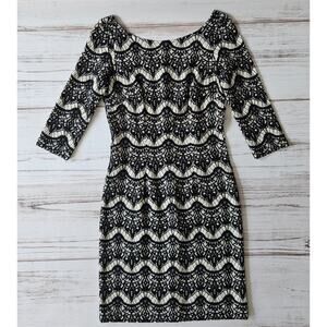 Lilly Pulitzer Nikola Sheath Dress Black and White Lace sz XS
